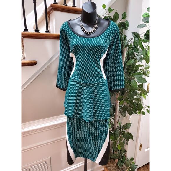 Lucy Diamonds Women's Blue Polyester Long Sleeve Top & Skirt 2 Pc's Suit Size XL - Picture 1 of 14